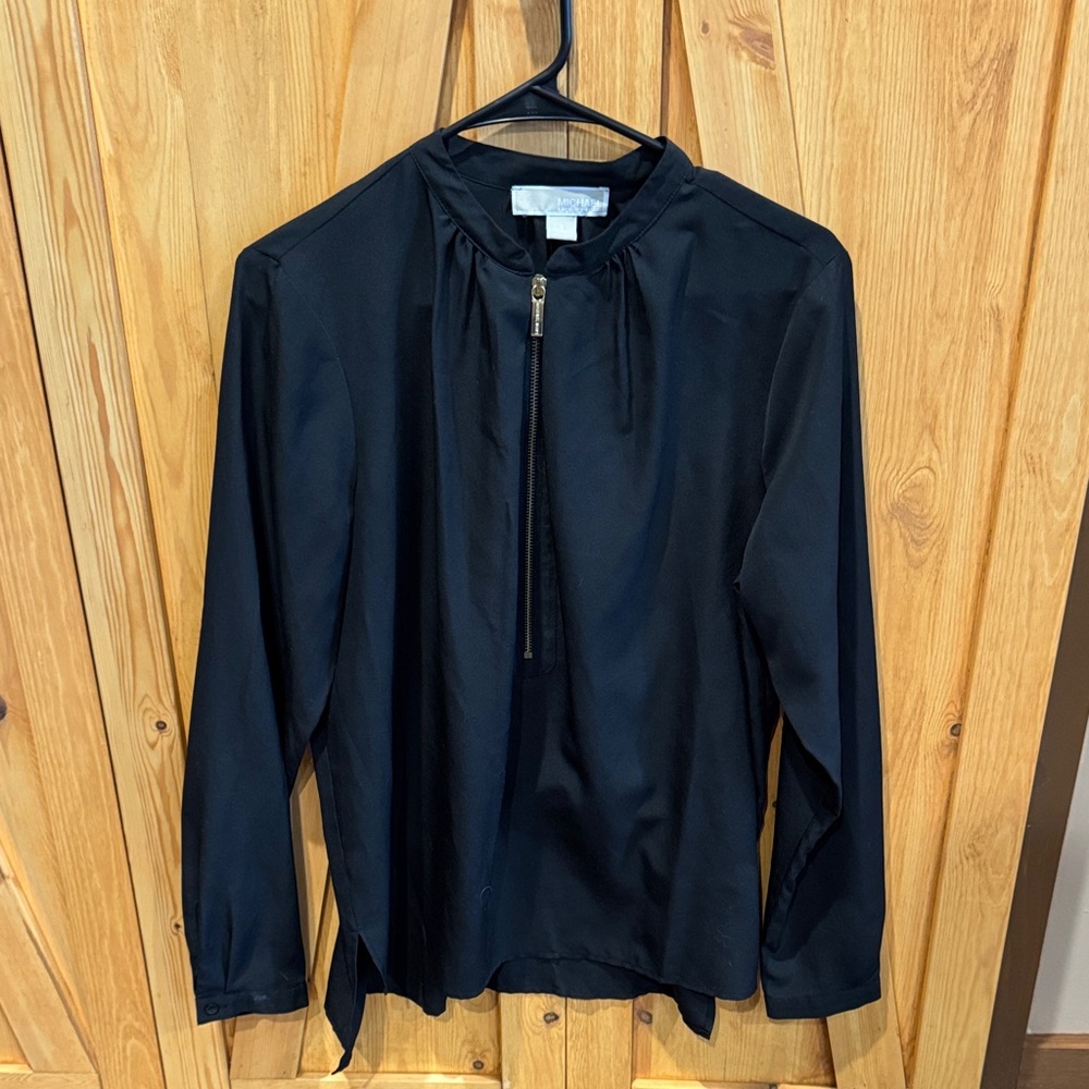 MICHAEL Michael Kors Black Top with Gold Zipper